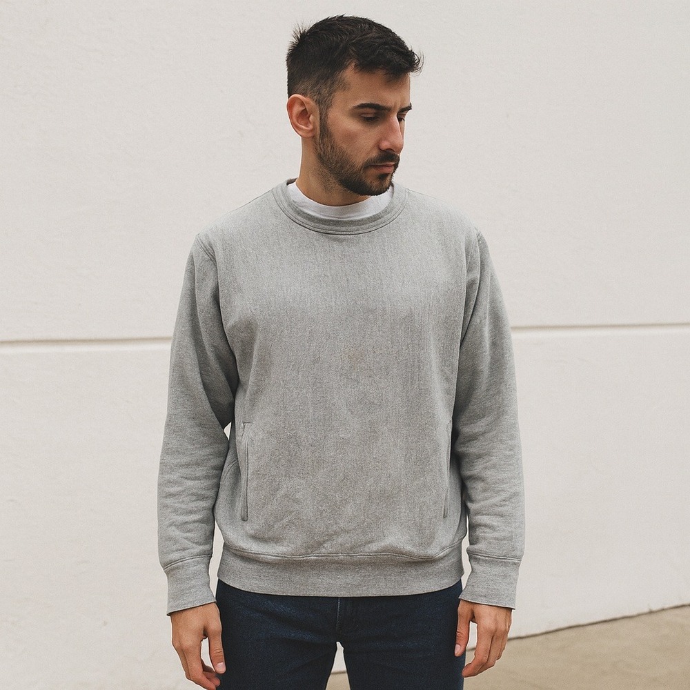 3Sixteen Sweatshirt Mens Small Gray Crewneck Pullover Casual Made in Canada FLAW